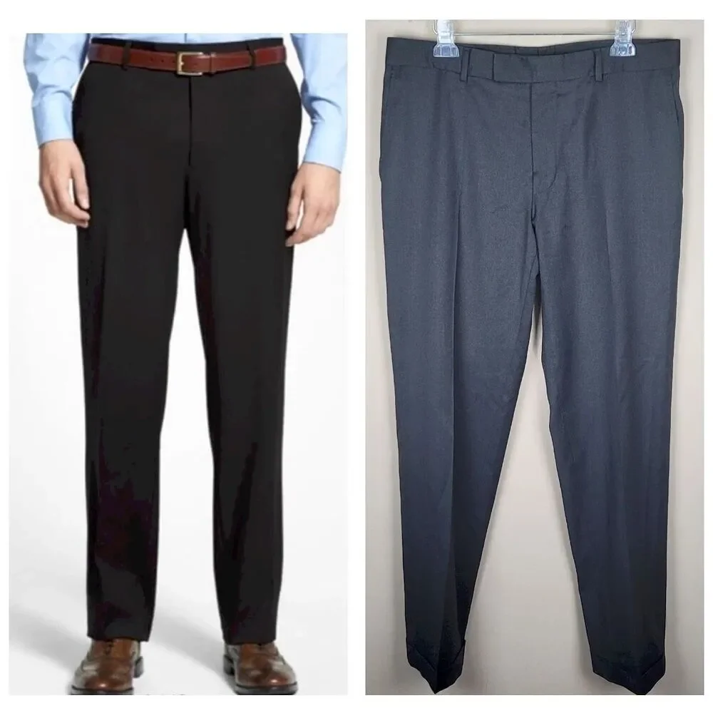 Hugo Boss Waist Size 36 Virgin Wool Pasolini Dress Pants Dark Gray Size 40 L